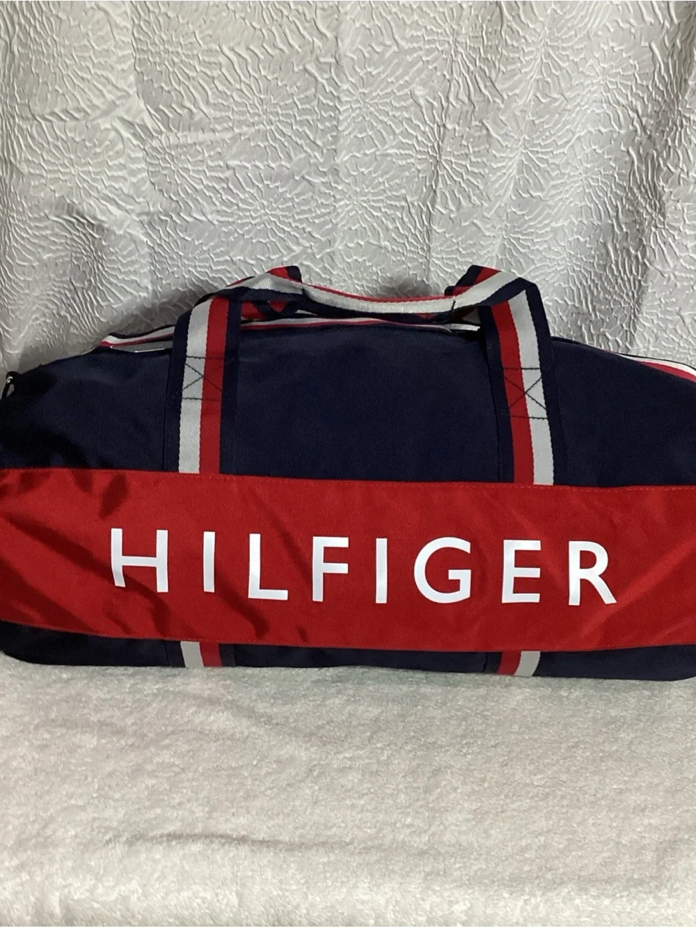Tommy Hilfiger Navy Blue Nylon Unisex Duffle Bag NEW Travel Weekender
